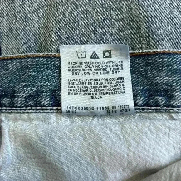 Wrangler Mens Straight Jeans Relaxed Fit Mid Rise Light Wash Blue Size 34x32 - Picture 7 of 7